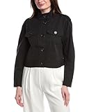 Vince Camuto Womens Cropped Jacket, L, Black