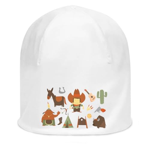 Bonnet coton fin extensible blanc style cowboy western art mignon