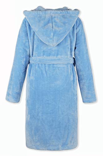 Dotdog Kids Soft Flannel Hooded Robe Classic Casual Pajamas Plush Coral Fleece Bathrobe For Boys Or Girls 3-12 Years (Sky Blue, L) #TOP1
