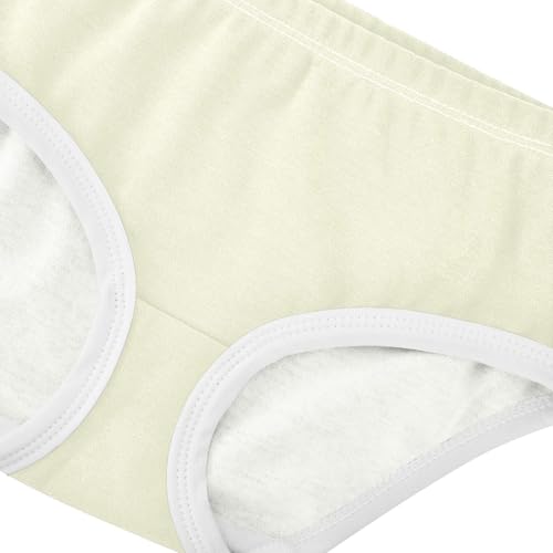 Joisal Cotton Girls Underwear Toddlers Light Yellow Beige Cute Panties Girl Artistic Briefs Kids Undies 2t4