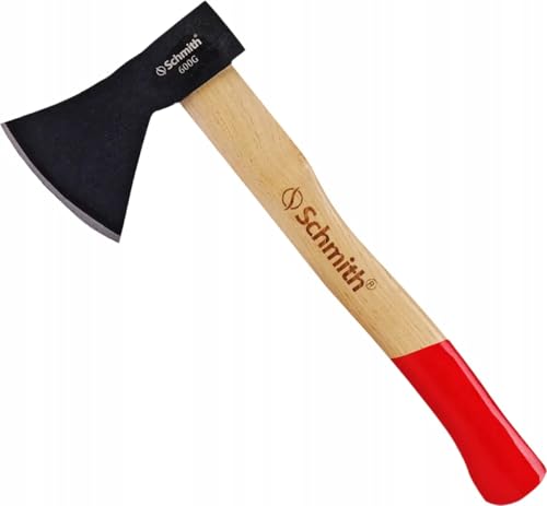 Schmith - Hacha templada con Mango de Madera 0,6 kg - Ideal para leña - Resistente - Ergonómico - Robusto - Forestal