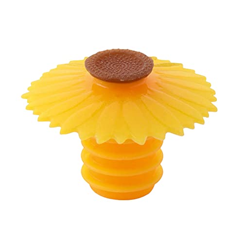 Charles Viancin - Sunflower Silicone Bottle Stopper - Creates an Airtight Seal on Standard Bottles - BPA-Free