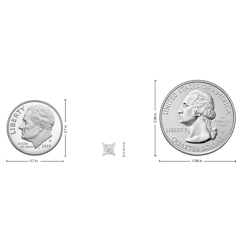 Inspereza Princess Cut Lab Grown Diamond Stud Earrings, 4 Prong, F Color VS Clarity – For Women & Men (1/4 to 2ct)4