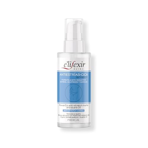 Elifexir | Aceite Antiestrías CICA Intensive | Reduce y Repara Estrías y Cicatrices | Piel más Suave y Elástica | Con Centella Asiática y 8 Aceites Naturales | Ideal para Embarazadas | 100 ml