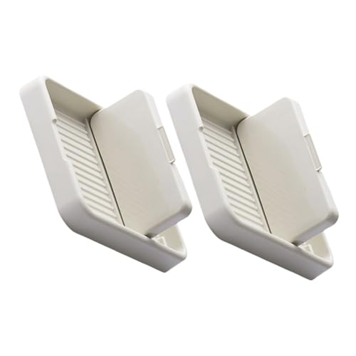 GRIRIW 2 Piezas Soporte Plegable para Tapas y Cucharas Cocina Beige Organizador Compacto para Utensilios y Cubiertas Resistente y Fácil Limpieza de Espacio para Encimera