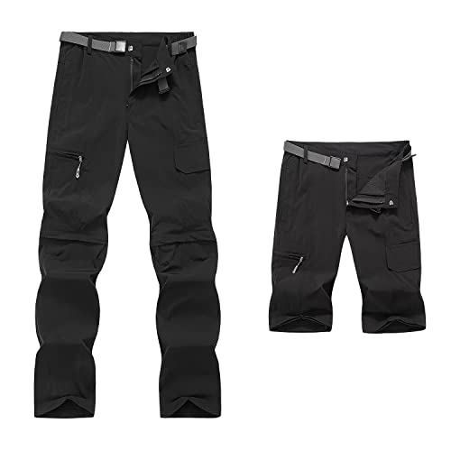 GITVIENAR Pantalon de randonnée pour homme - Fermeture éclair - Pantalon fonctionnel - Respirant - Séchage rapide - Pantalon softshell d'été - Élastique - Léger pour le sport, la liberté, le camping Cover