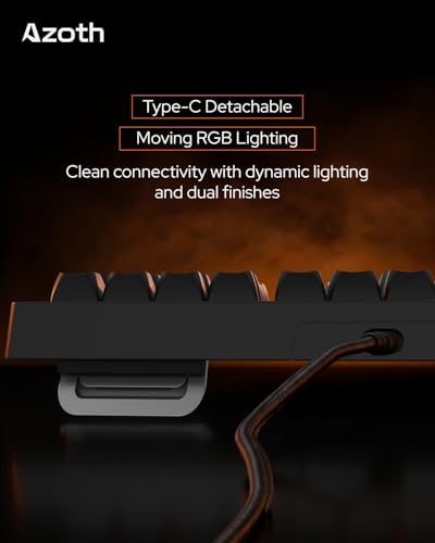 Image of AZOTH Monolith Black 108 Keys Gaming Membrane Keyboard, RGB Backlit with 15 Modes, Type C Wired, Double Injection Keycaps, Full Size Layout, 26-Key Anti-Ghosting, Braided USB Cable for PC Laptop