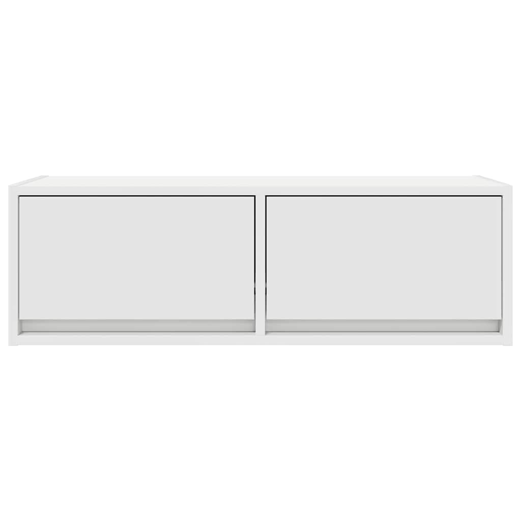 Mobile TV bianco in legno 80 x 31 x 25,5 cm con cassetti, sospeso, cassettiera per soggiorno, camera da letto, home theater, montaggio a parete, ripiano per tavolo TV e mobile basso