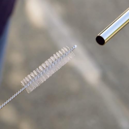 Image of NYRWANA Straw Cleaning Brush Long | Straw Cleaning 360 Degrees Rotation Long Handle Brush | Steel Wash Drinking Pipe Straw Brushes Brush Cleaner