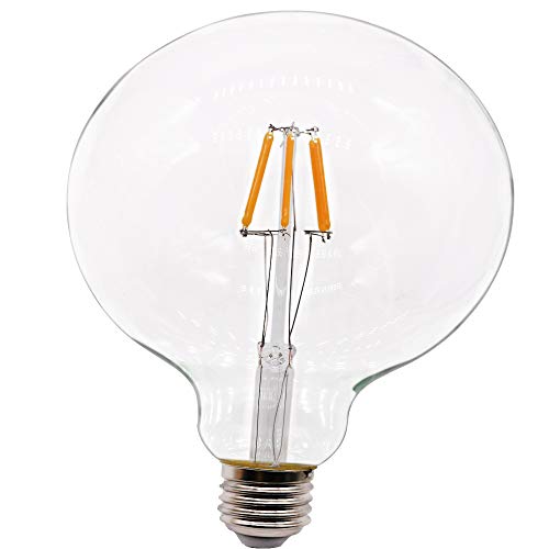 Lampadina LED E27 G125, 6 W, bianco caldo, 2700 K