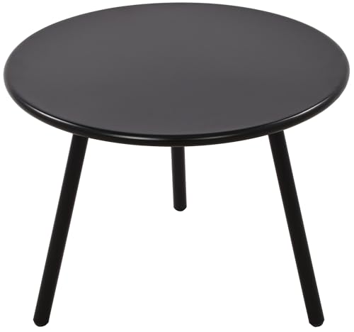 CLP Table Basse Minot I Table de Salon Ronde pour l'extérieur et l'intérieur I Table de Jardin résistante aux intempéries et aux UV, Couleur:Noir