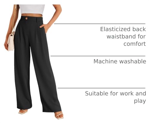 Image of LILLUSORY Womens Wide Leg Dress Work Flowy Pants Business Casual Outfits