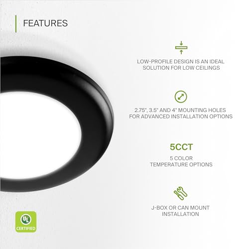 ASD 12 Pack Black LED Disk Lights 4 Inch, 5CCT Flush Mount Ceiling Light by ASD - Used condition - Image 3