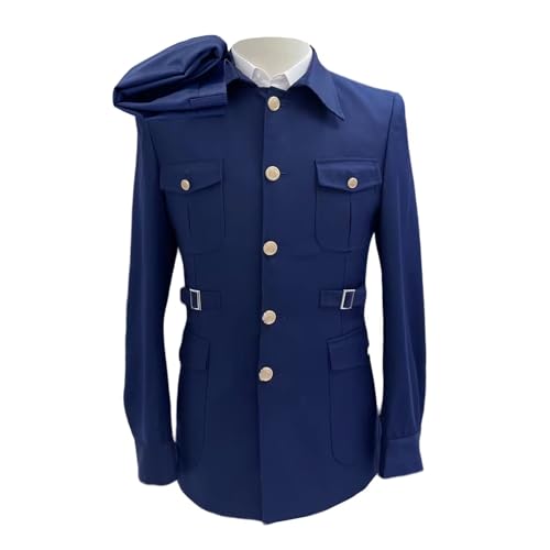 Men's Suit 2 Piece Solid Chinese Suits Single Breasted Mandarin Traditional Stand Collar Mens Suit