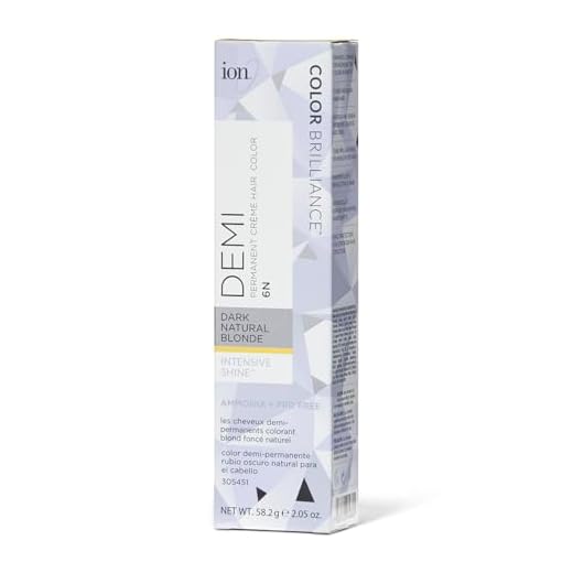 Ion Intensive Shine 6N Dark Natural Blonde Demi Permanent Creme Hair Color 6N Dark Natural Blonde
