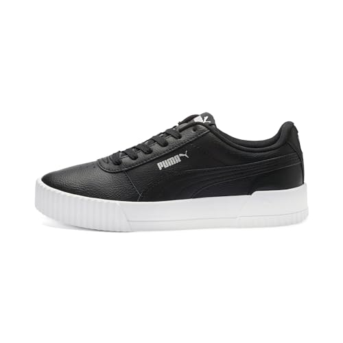 PUMA Damen Carina L Sneaker, Black White Silver, 40 EU
