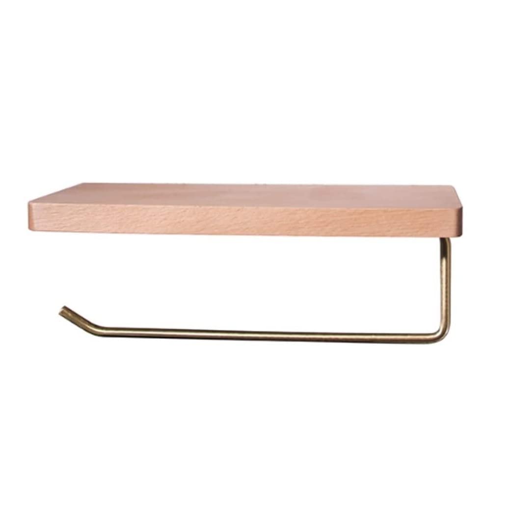 Carta Igienica Portarotolo di Carta Igienica in Ottone Massiccio in Legno Massello da Bagno Durevole per Portasciugamani Parete Porta Bagno(B,20cm)