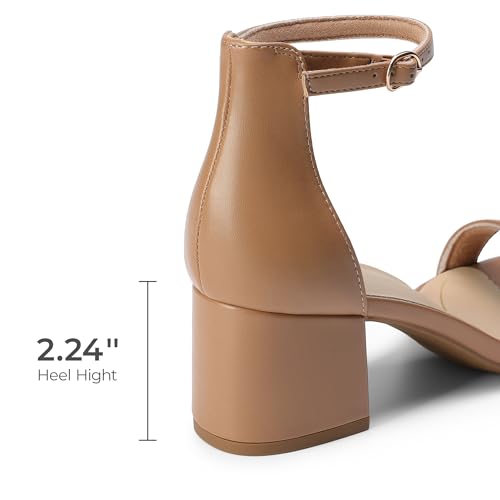 DREAM PAIRS DREAM PAIRS Womens Low-Chunk Low Heel Pump Sandal,Size 5.5,Nude/Pu,LOW-CHUNK