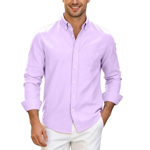 Chemises pour homme manches longues polo blanc chic taille S-4Xl