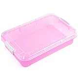 Picture of 15 Inch Portable Sensory Bin Play Tray with Lid, Fill with Water, Sand, Beads and More (Pink)