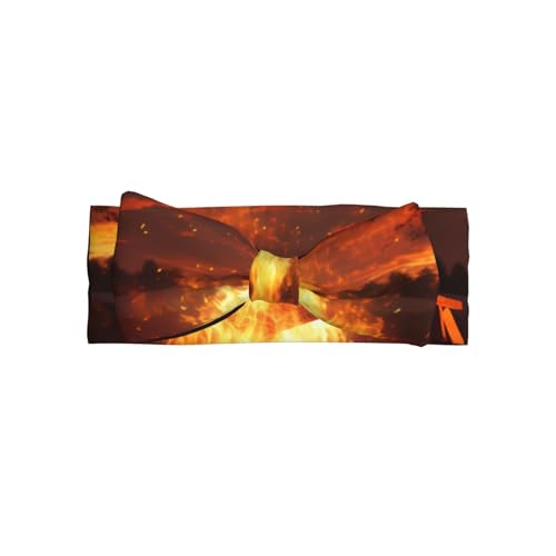 Beautiful bonfire Picture Baby Bow Headband Stretchy and Soft for Newborns, Infants, Toddlers, and Kids Girls
