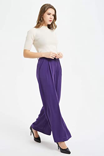 Tronjori Women High Waist Casual Wide Leg Long Palazzo Pants Trousers Regular Size