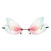 LUOEM Randlose Sonnenbrille Libellenflügel Unregelmäßige Neuheit Flügel Partybrille Bunt Unisex Mode Sonnenbrille Party Maskerade Karneval Musikfestival Kostüm Zubehör Foto Requisiten