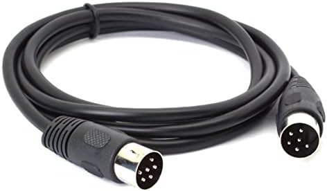 MIDI DIN 6 Pin Cable Male to Male DIN Plug Instrument Converter Adapter Midi 6pin Audio Cord for Microphone Guitar (1.5 M / 5Ft)