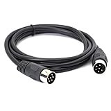 MIDI DIN 6 Pin Cable Male to Male DIN Plug Instrument Converter Adapter Midi 6pin Audio Cord for Microphone Guitar (1.5 M / 5Ft)