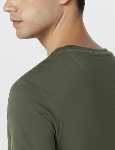 Image of U.S. Polo Assn. Denim Co. Mens Green Half Sleeve Cotton Fitted T-Shirt (UDTSHOE0048 Green )
