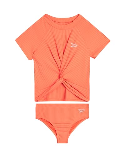 Reebok Girls' Tankini Set - 2 Piece UPF 50+ Short Sleeve Tankini Bikini Swimsuit - 2 Piece Bathing Suit for Girls (4-12) - Main Image