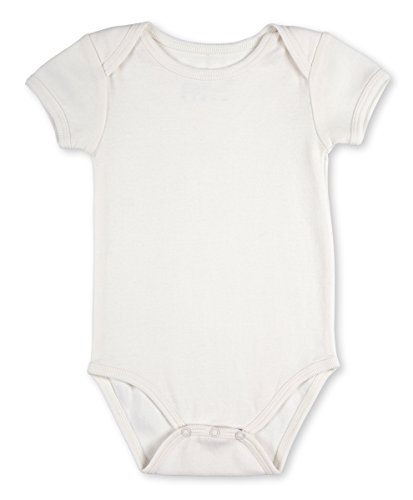 Pact Baby 100% Organic Cotton Short Sleeve Bodysuit, White, 0-3 Months