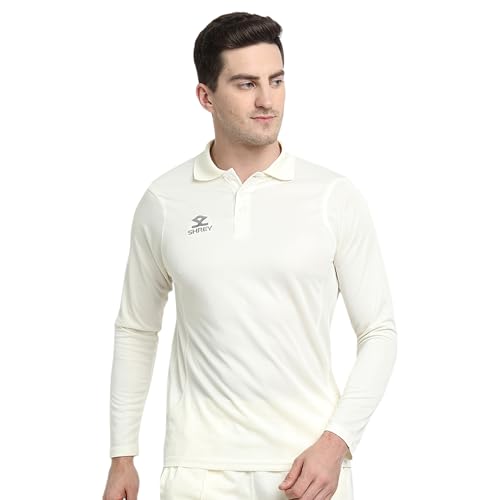Image of SHREY Cricket Match T Shirt 2.0 Long Sleeves Off White