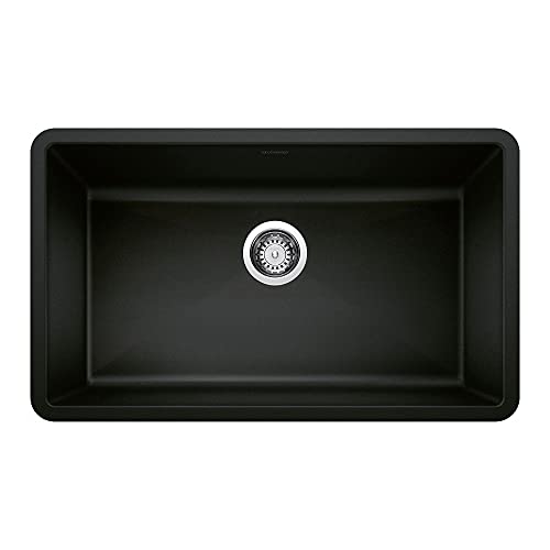 Blanco Precis Super Single Kitchen Sink, Coal Black #TOP21