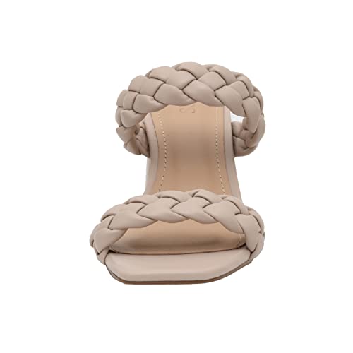 Dunes Iris Chunky Braided Heel Sandals for Women, Block Heel Square Toe Summer Sandals with Memory Foam3