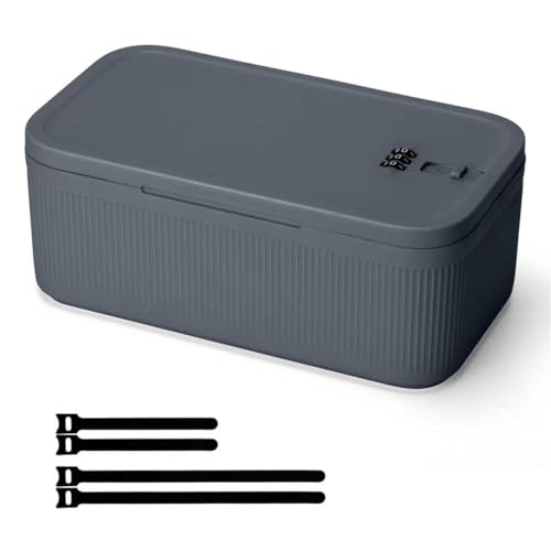 Hulacove Medicine Lock Box, Small Lock Box with Code, for Secure Storage of Medications, Snacks, Electronics，Cash, Office Files & Travel Essentials and more, Includes Cable Tie
