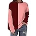 LIKEOULI Womens Sweatshirt Fashionable Casual Round Neck Long Sleeve Pullover Tops Sweatshirts Fall Sweaters for Women Wine