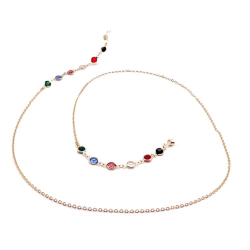 TERNCOEW Cadena de moda de alta elasticidad para gafas de sol para mujer, accesorios para los ojos, elegante cadena para gafas, dorado, Talla única