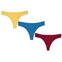 LEADING LADY Women’s Cotton Bikini (Pack of 3) (503_Multicoloured_Medium_Blue,Maroon,Yellow_M)