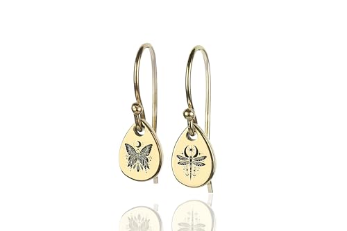 Boucles d'oreilles poire papillon en or personnalisé pour femme