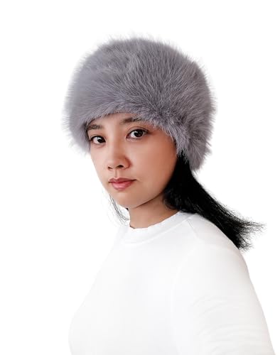 Lina & Lily Women's Winter Headband Head Ear Warmer Long Pile Faux Fur (Light Grey) - Image 3