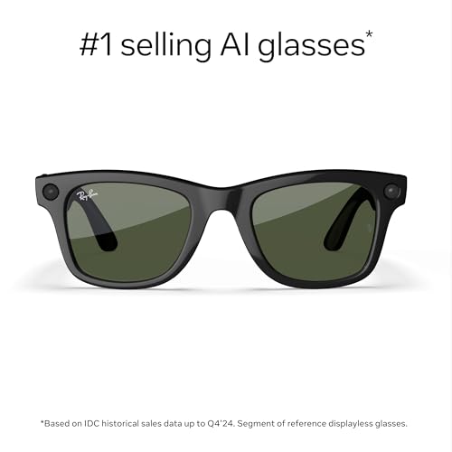 Image of Ray-Ban | Meta Wayfarer (Gen 1) Large - Shiny Black, Green Lenses