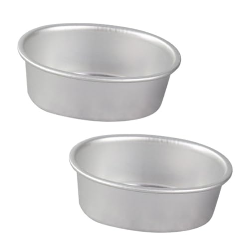 Lurrose Moldes Ovalados Antiadherentes para Tarta de Queso 2 Piezas Molde para Pudín y Gelatina Aleación de Aluminio Resistente a Altas Temperaturas Utensilios para Hornear Horno Uso