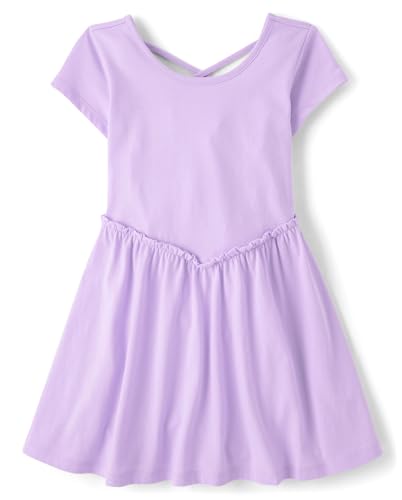 Image of The Children's Place Girls' Short Sleeve Basic Skater Dress 2 Pack