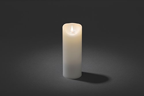 LED Echtwachskerze von Konstsmide in Weiß mit 3D-Flamme