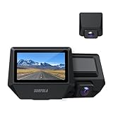 Dash Cam Front and Rear - 2.5K Dual Camera for Cars with Sony Sensor, 3" IPS Driving Recorder, Super Night Vision, Magnetic Mounting, Support 256GB Max, Surfola SD710