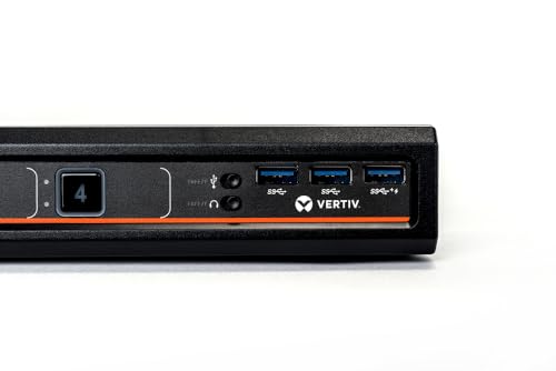 Image of Vertiv Avocent Commercial MultiViewer KVM Switch, 4 Port MultiViewer, Dual AC Power, Common Access Card (CAC), Cursor Navigation Switching (CNS), HDMI, DisplayPort (SVMV240DPH-400)