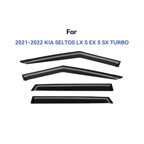 Image of Window Visors Rain Guards for 2021 2022 2023 2024 2025 2026 Kia Seltos, Out-Channel Window Vent Wind Deflectors Visors Shades for 21-26 Seltos LX S EX S SX Turbo X-Line
