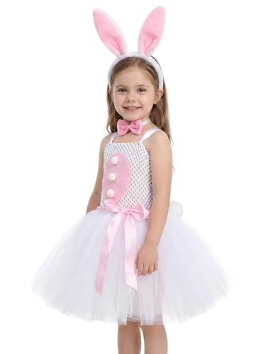 Disfraz completo Bunny para niñas 8-9 años blanco miniatura 2