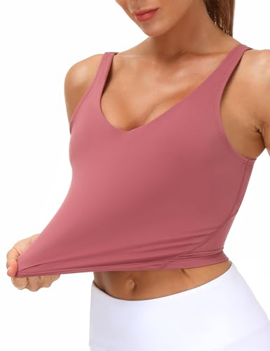 Image of THE GYM PEOPLE Womens' Sports Bra Longline Wirefree Padded with Medium Support